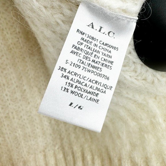 A.L.C. Everett Half Zip Wool Alpaca Pullover Sweater In Natural Size L NWT - Picture 9 of 11